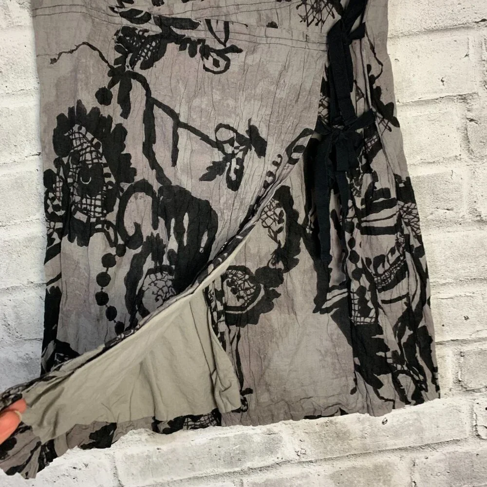 Summum Floral Faux Wrap Lagenlook Skirt - Picture 5 of 12